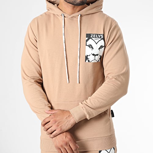 Ensemble Sweat Capuche Et Pantalon Jogging Vista Marron Clair