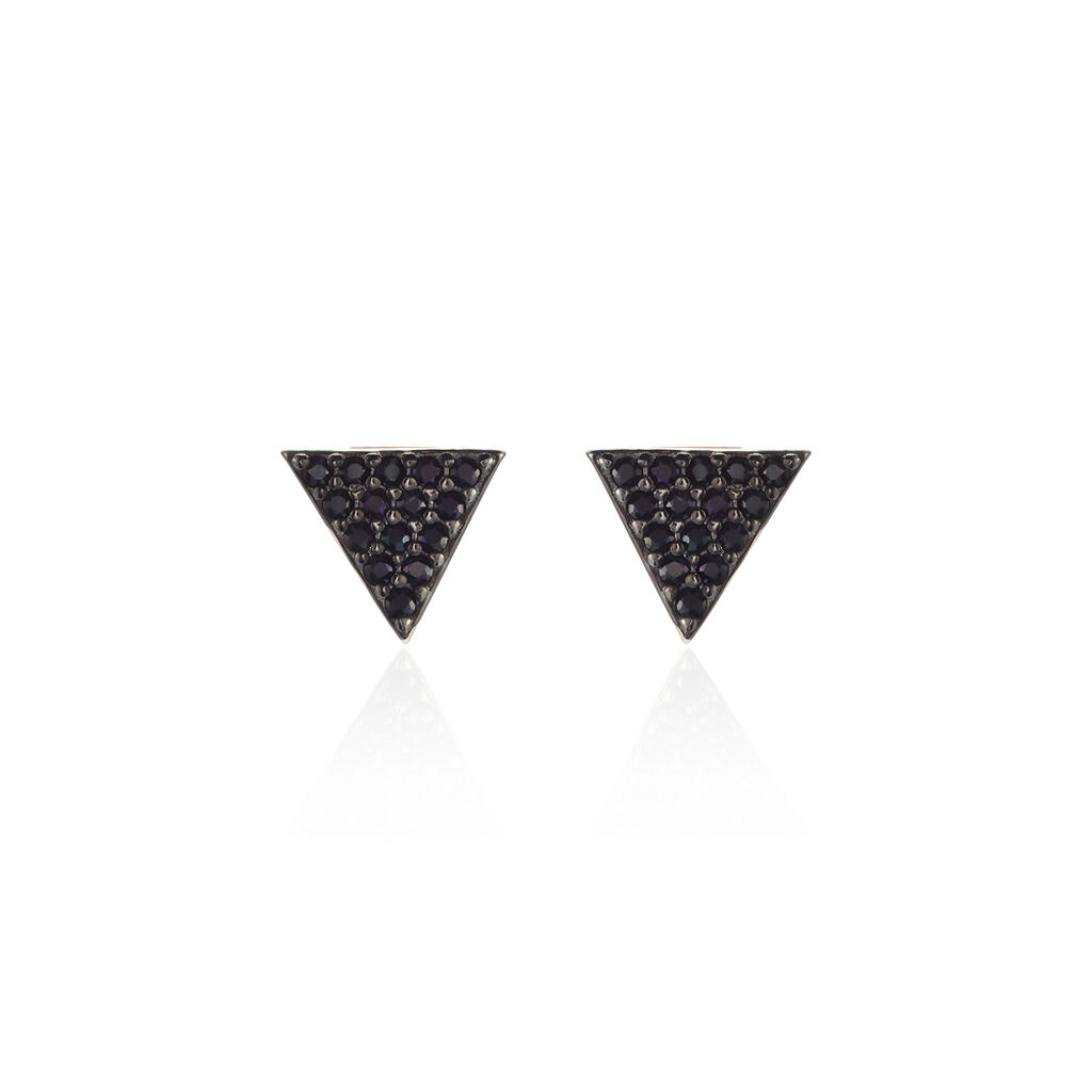 Boucles D'oreilles Puces Amellia Argent Rose Oxyde De Zirconium