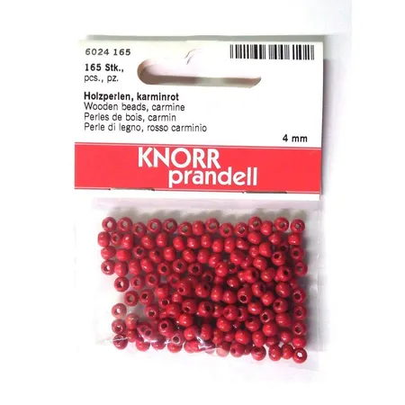 Knorr Prandell Holzperlen 4mm, karminrot, 165 Stück