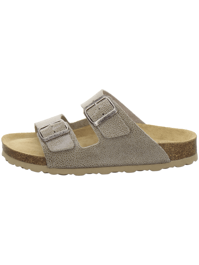 Pantoletten Damen Zweischnaller beige-reptil