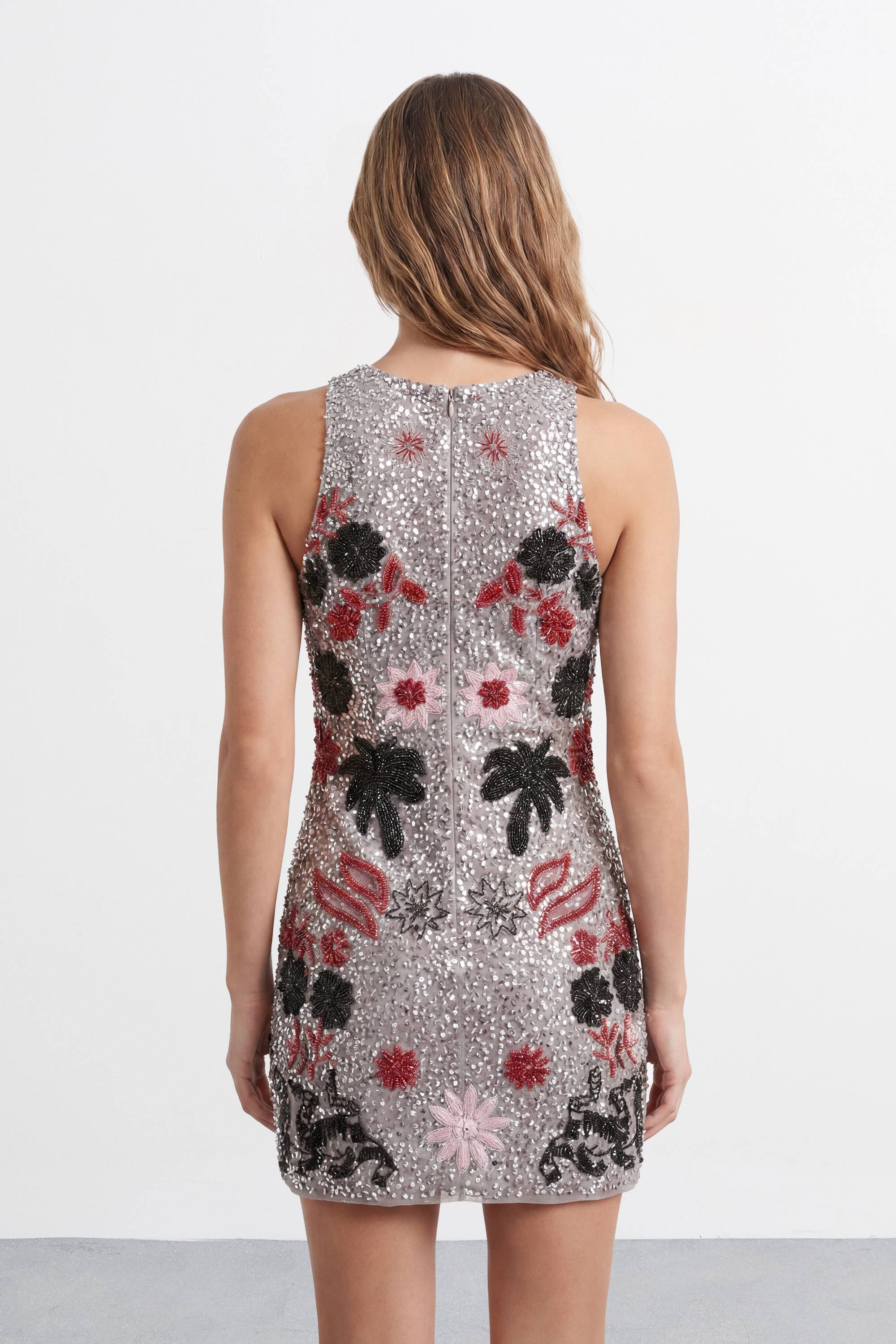 Warehouse Robe Mini À Motif Floral Brodé Main Premium