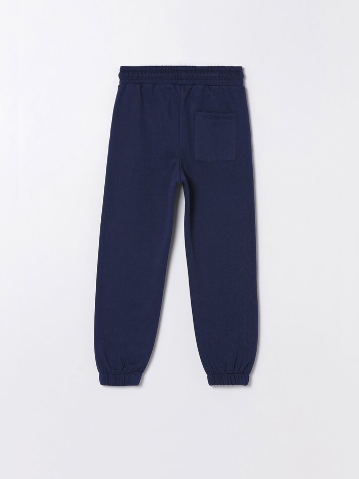Calças de lã polar estampadas - Azul Marinho Escuro