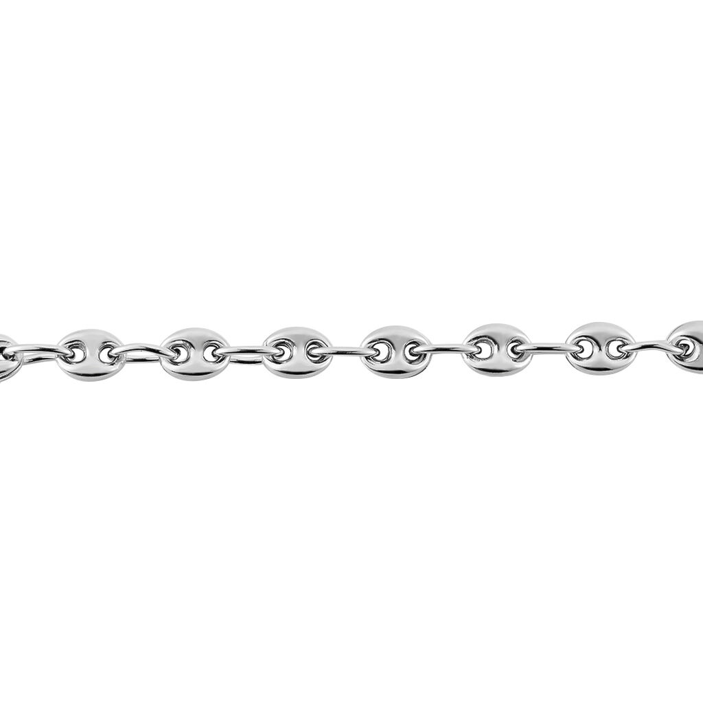 Bracelet Caroline Maille Grain De Cafe Argent Blanc