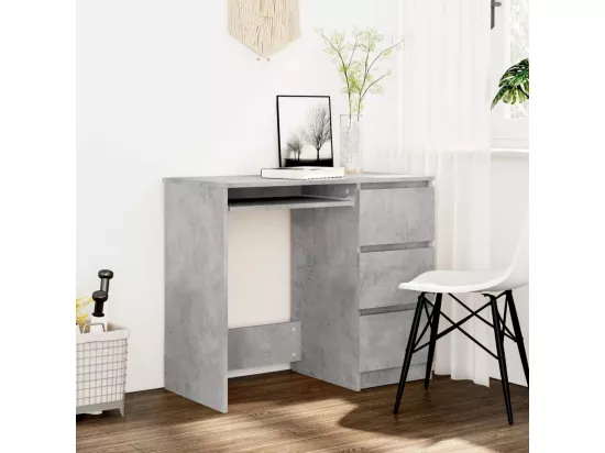 Bureau Gris béton 90x45x76 cm Bois d’ingénierie