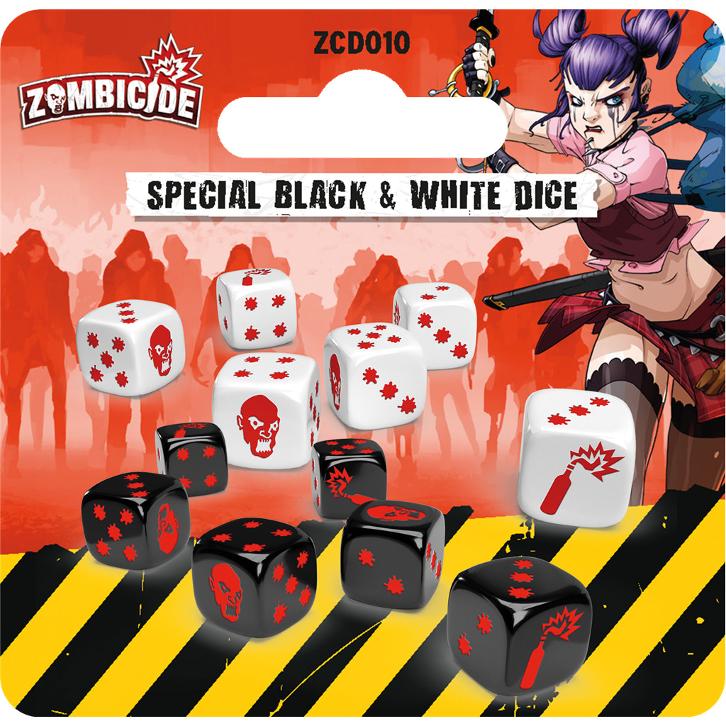 Zombicide (Saison 1) - 2ème Edition : Dés Spéciaux Noirs et Blanc