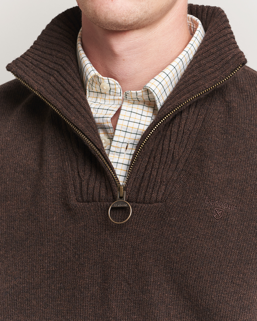 Barbour Lifestyle Essential Lambswool Half Zip Dark Oak