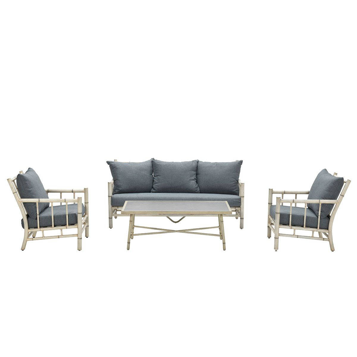 Garden Impressions Garden Impressions Lombok loungeset 4-delig - alu bamboo/  grijs