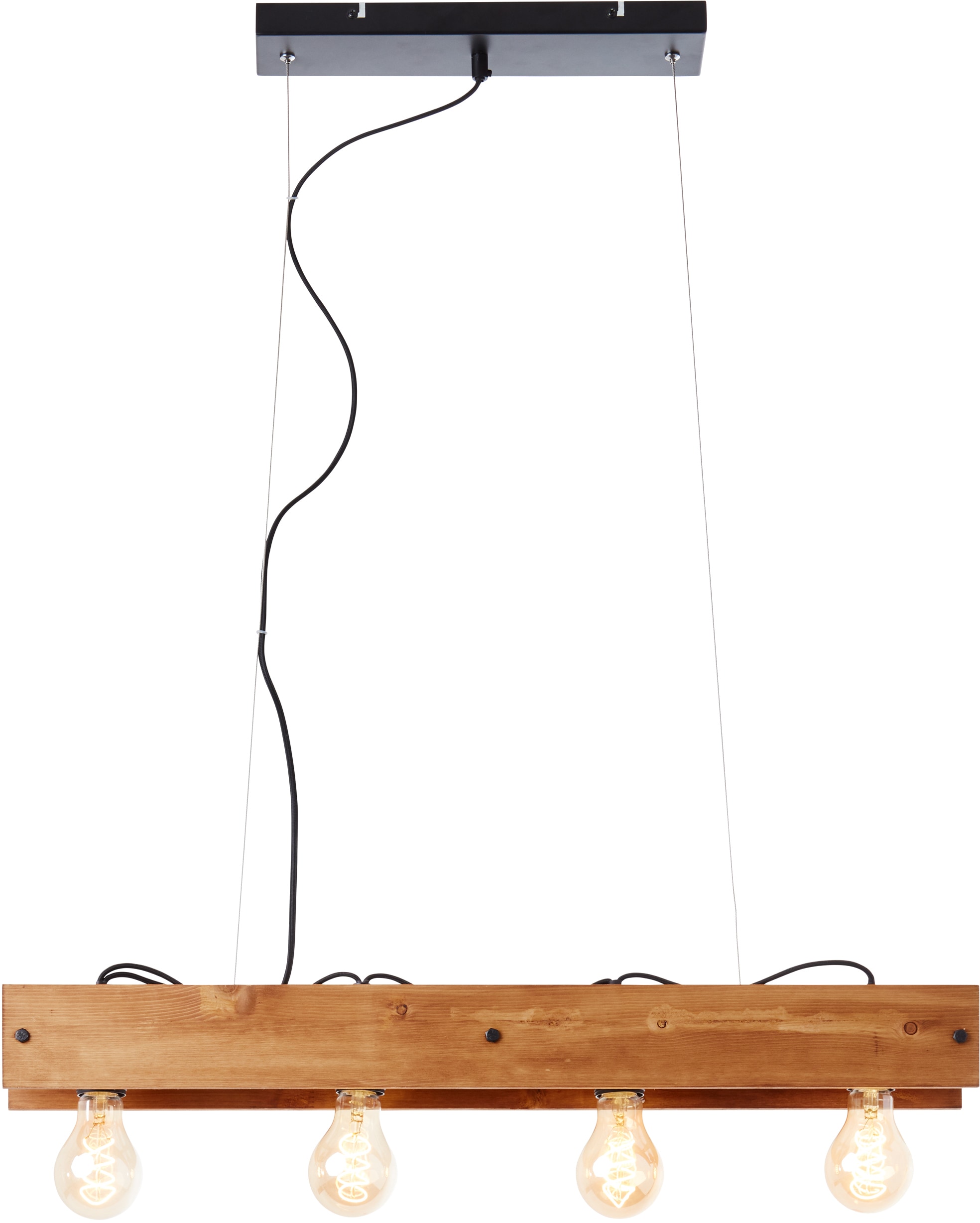 Brilliant Pendelleuchte »Calandra« E27 1 Stk. 149 cm Höhe, E27, Metall/Holz, schwarz/holz