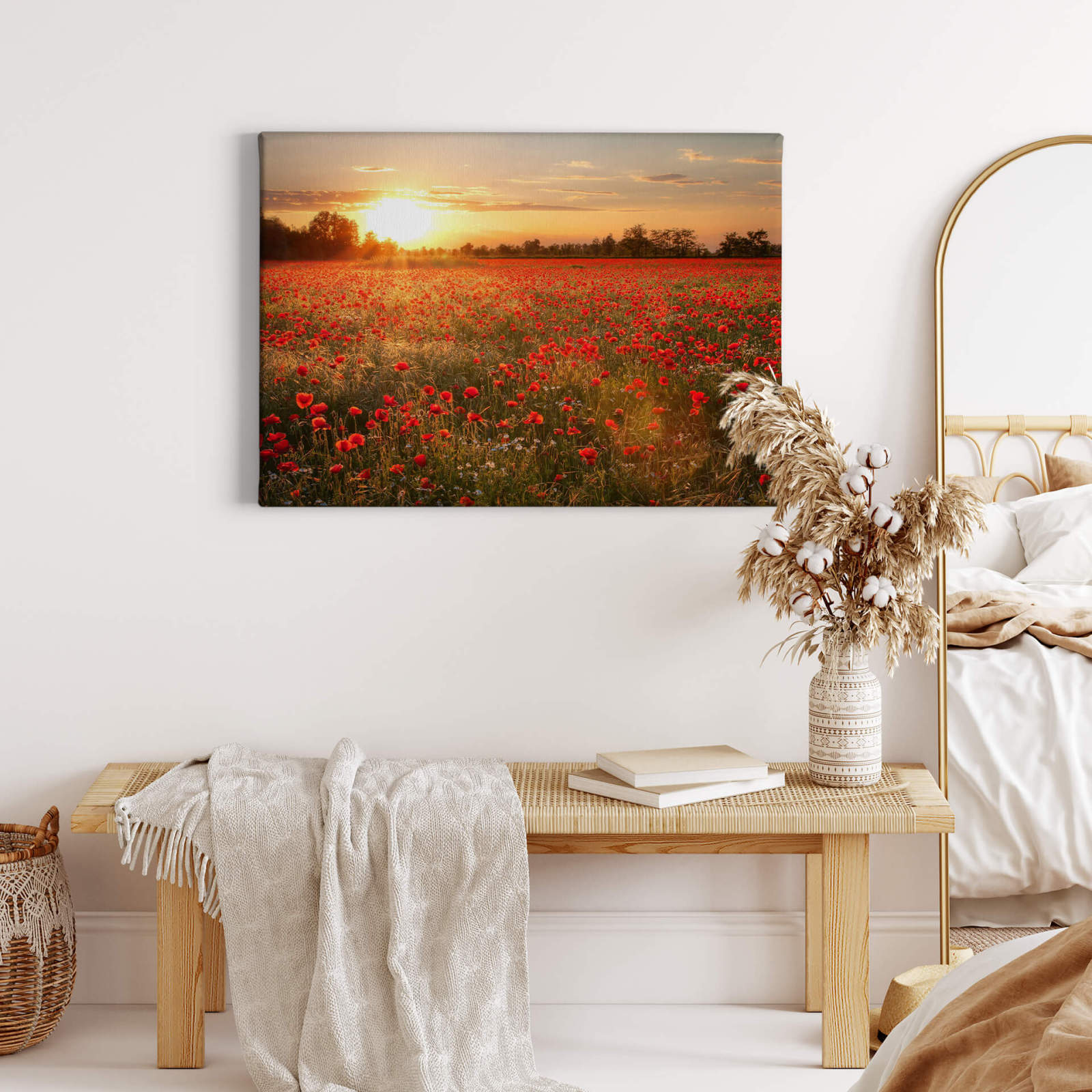 Leinwandbild FELD - rot-orange - 70x50 cm