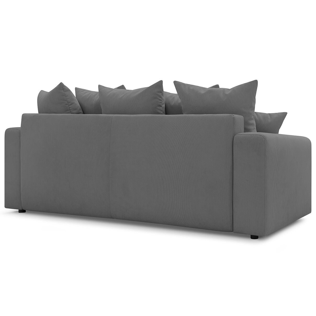 Bobochic Canapé 3 places convertible velours côtelé Envy gris foncé - 245x102x88 cm