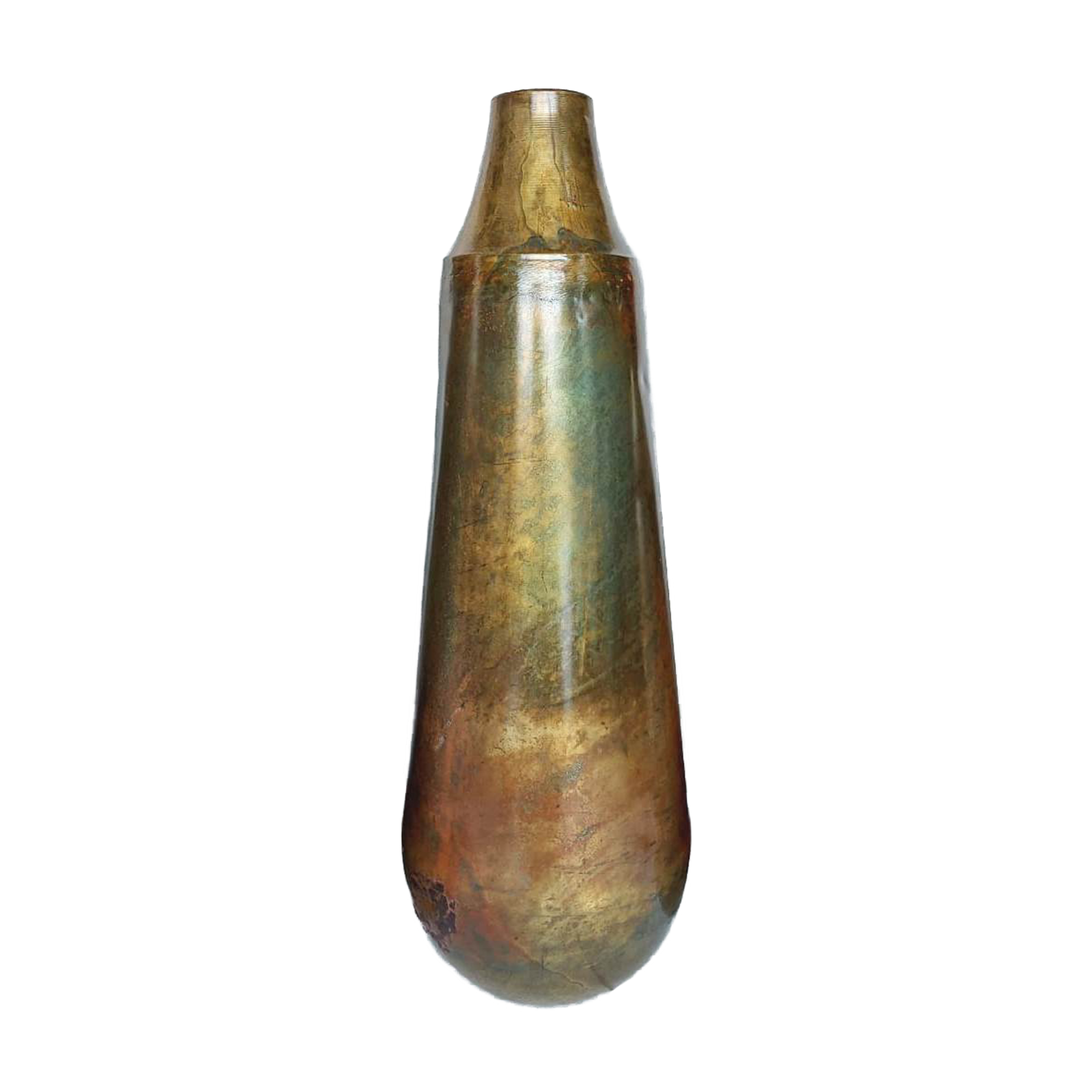 Bottle metal gold green L
