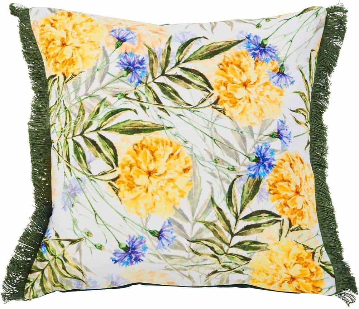 Kh Cushion Fringe Cornflowers Cs17-454-0013