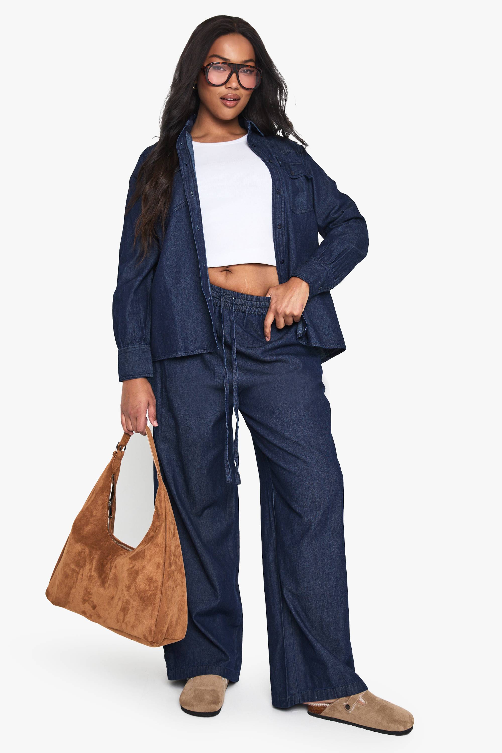 boohoo Chemise Western En Denim Grande Taille