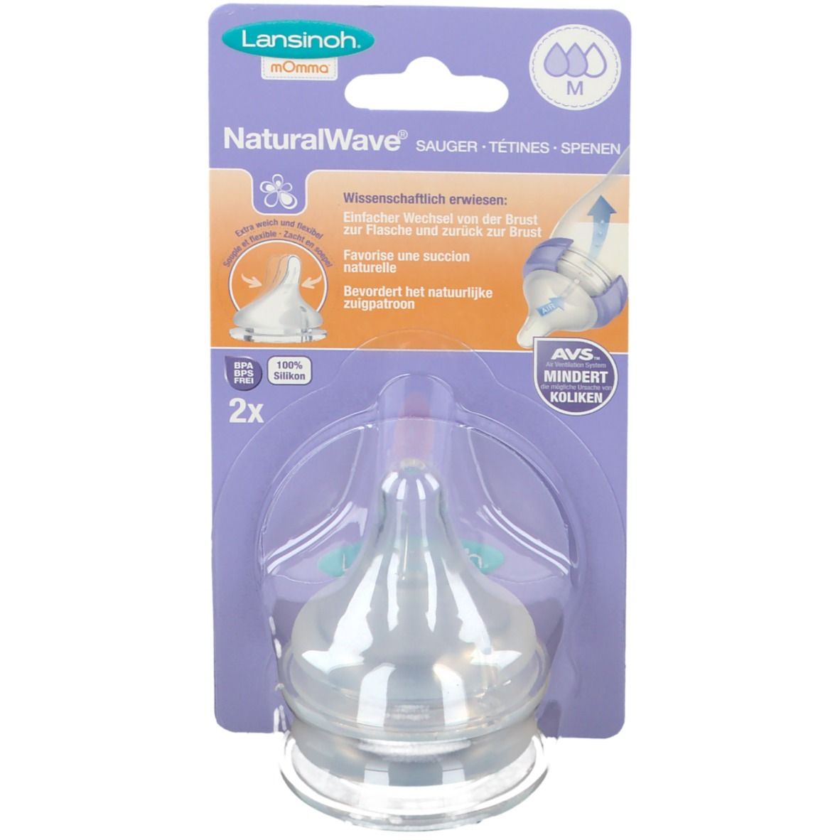 Lansinoh Natural Wave Silikonsauger M