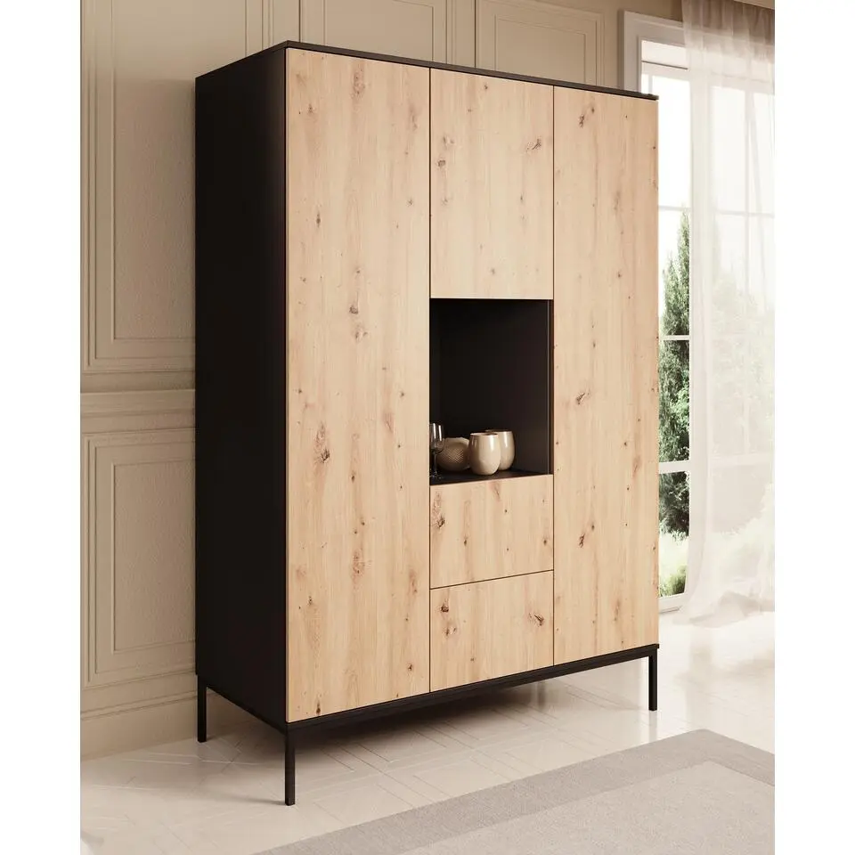 Meubella - Kledingkast Lagos - Eiken - 135 cm