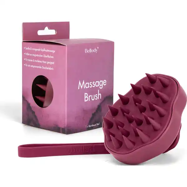 Kopfmassagebürste Bordeaux Red