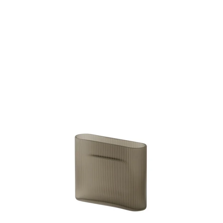 Muuto - Ridge Vase, H 16,5 cm, Glas, taupe