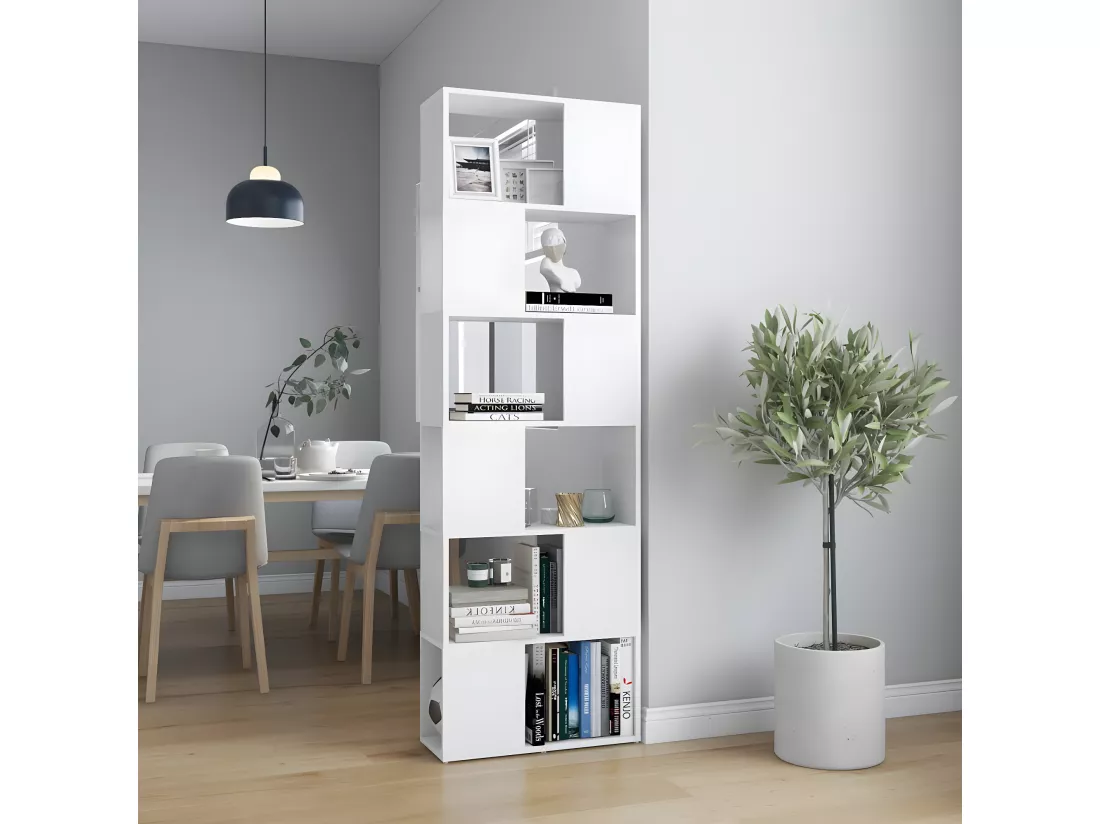 Bibliothèque/Séparateur de pièce Blanc 60x24x186 cm