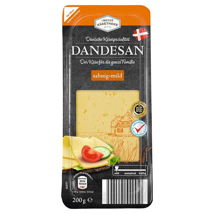 MEINE KÄSETHEKE Dänischer Schnittkäse 200 g, Dandesan