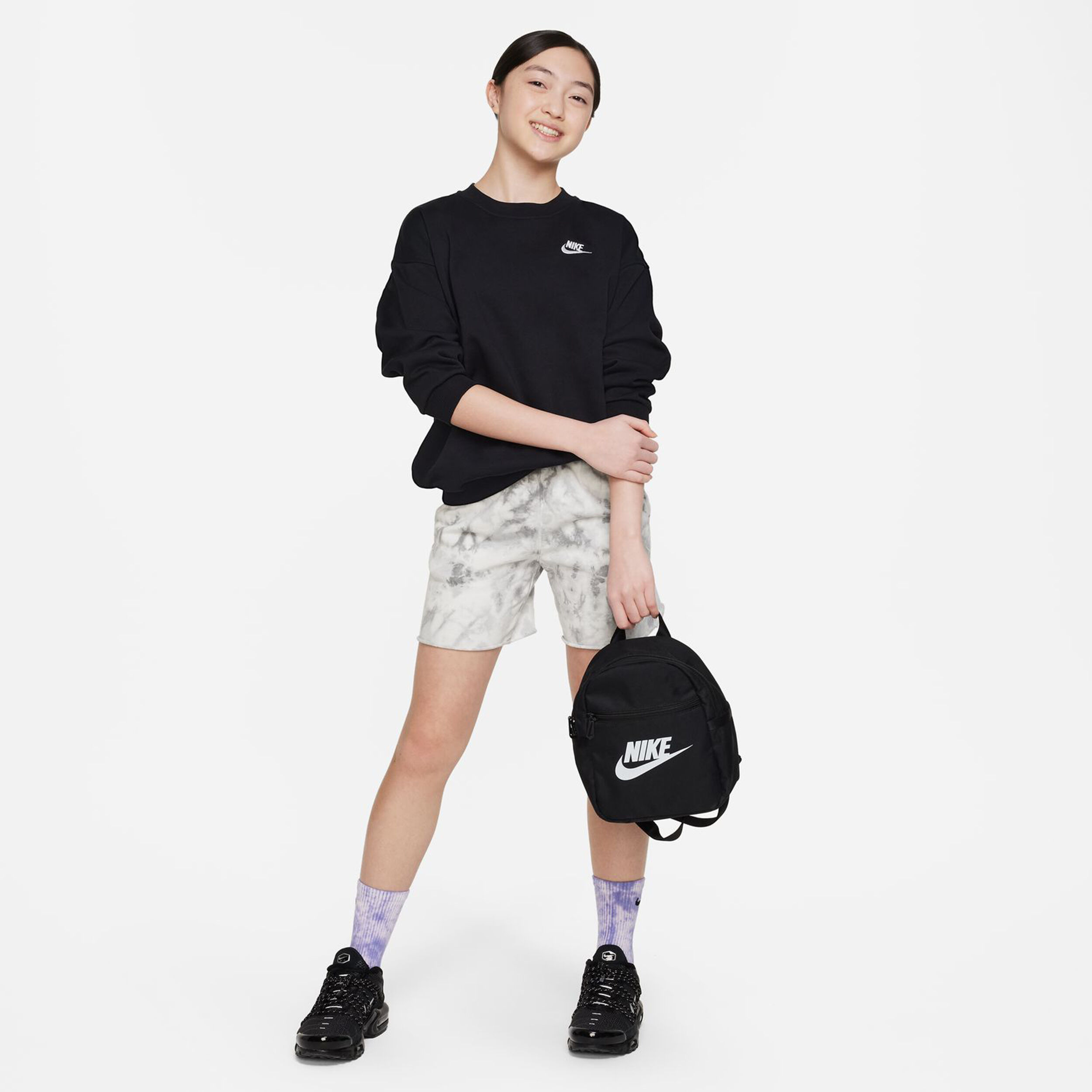Nike Club Fleece Oversized Crew Sweat-shirt Filles - Noir