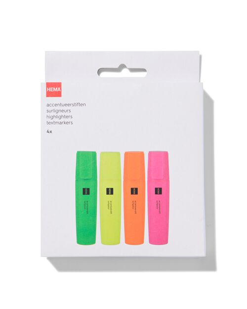 4 surligneurs couleurs vives