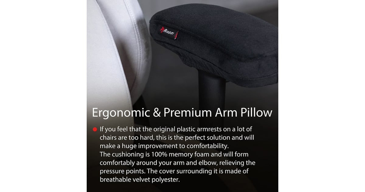 ArozziMemory Foam Armrest Pads polssteun  (Zwart)