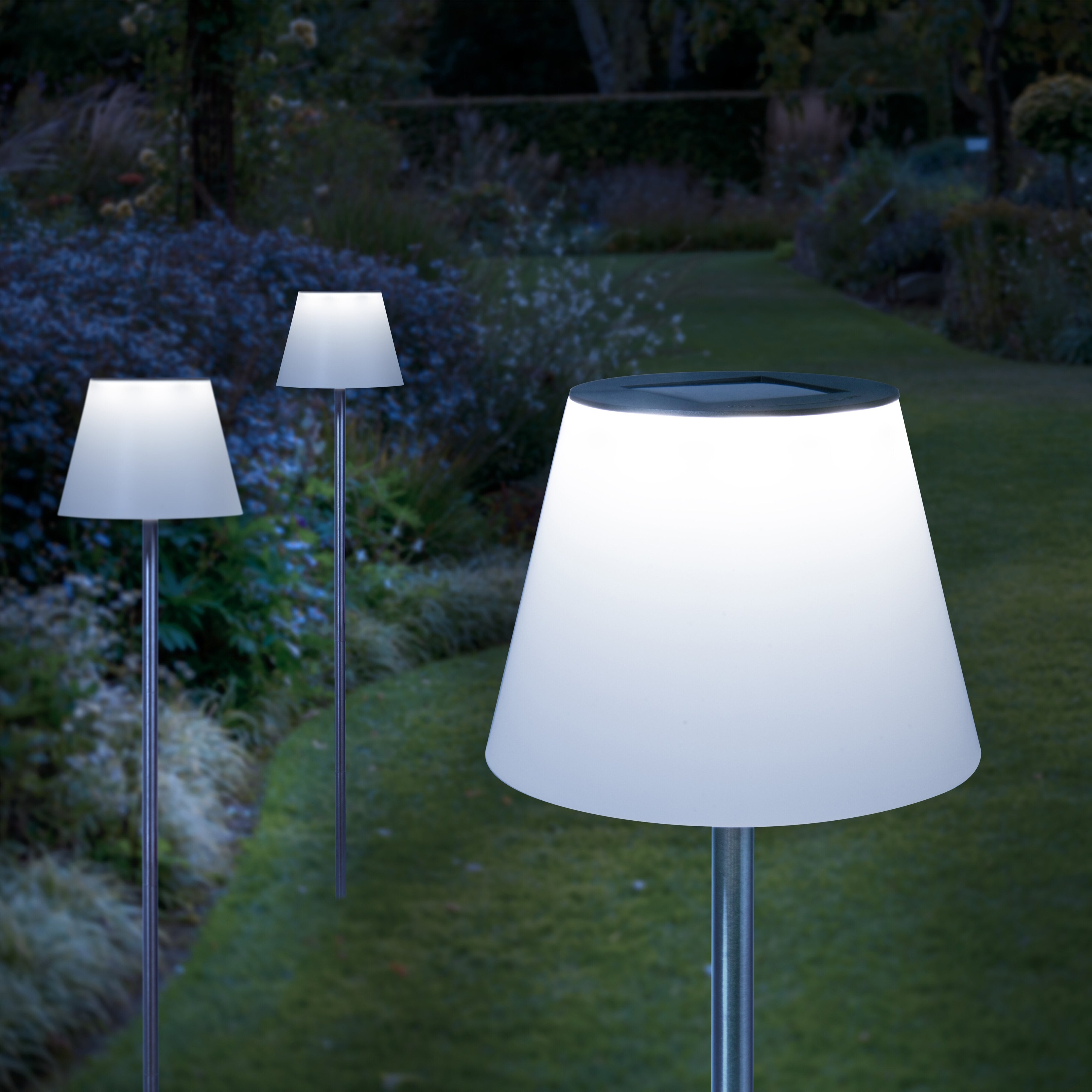 dobar Solar Standleuchte Garten 2er Set, 18x18x90 cm