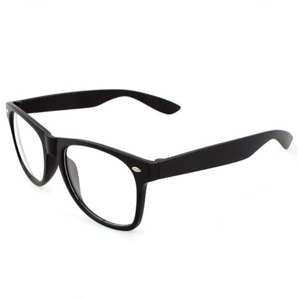 Retro wayfares briller svart klart glass uten styrke