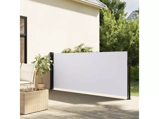 Auvent latéral rétractable blanc 117x300 cm