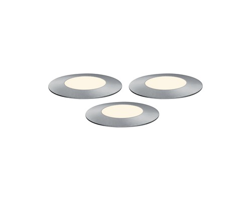 Paulmann Plug & Shine LED Inbouwspots Aanvullende Set IP65 3x2,5W 3x95 lm 3000K Vloerlamp Mini Zilver 230/24V 3 Stuks