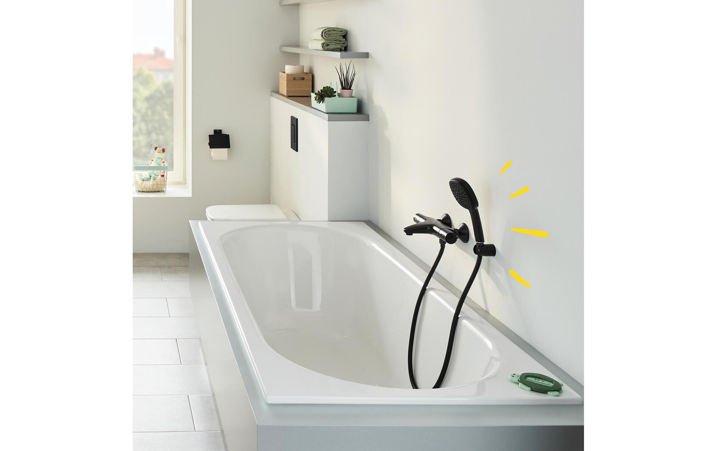 Handbrause Vitalio Comfort 110 MattschwarzBrause mit zwei Strahlarten
