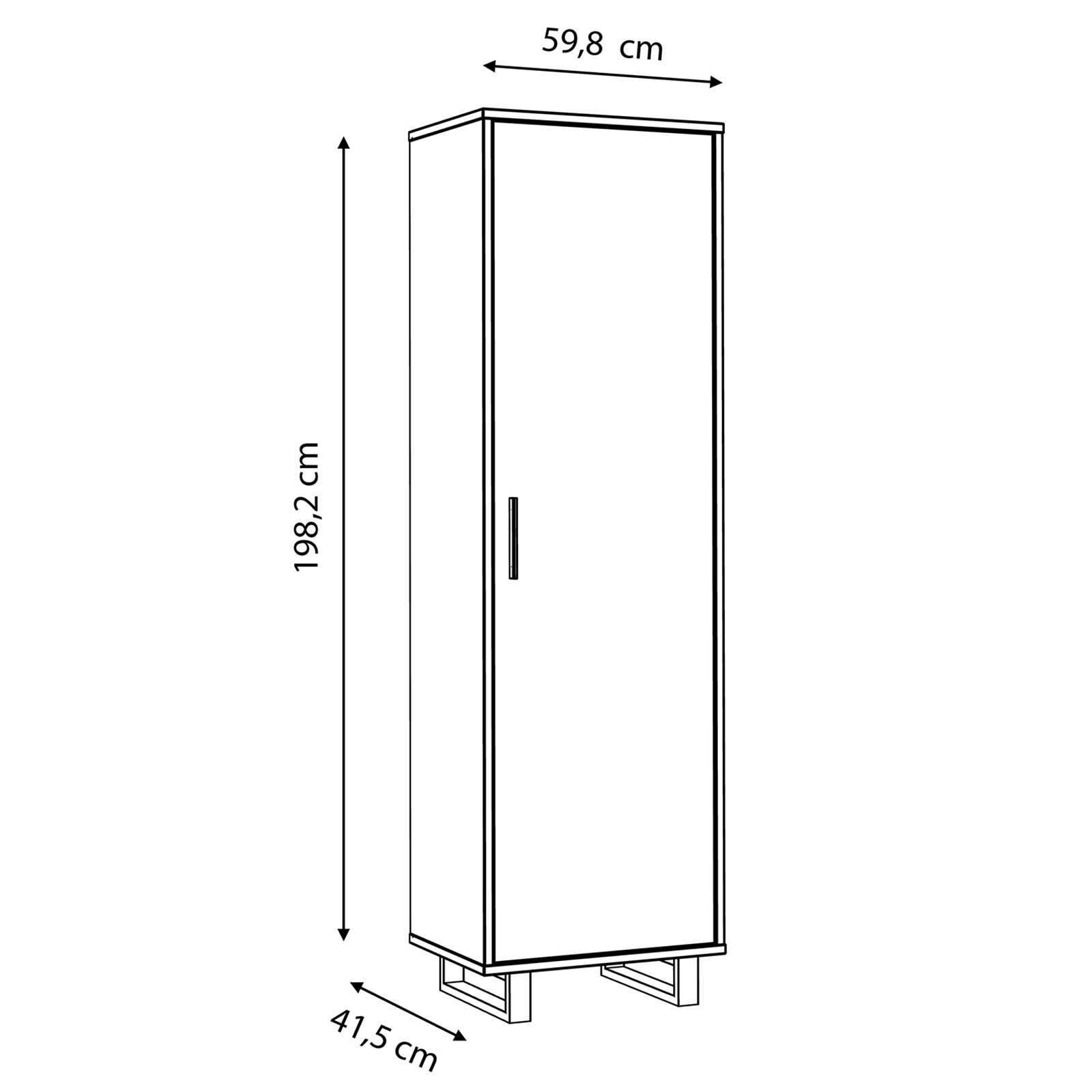 Garderobenschrank - Artisan Eiche - 198 cm