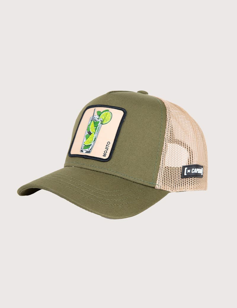 CAPSLAB CASQUETTE TRUCKER LOGO MOJITO KAKI