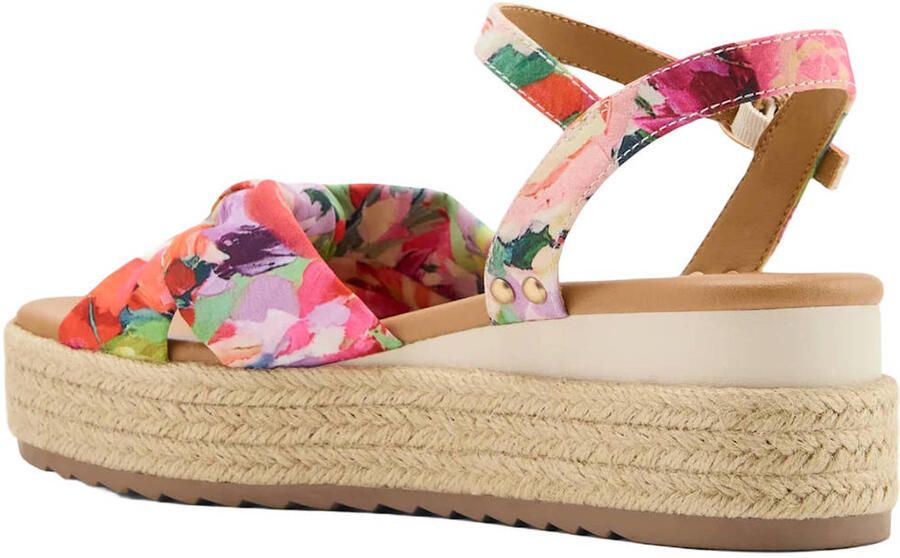 Graceland espadrilles met plateauzool en sleehak meerkleurig