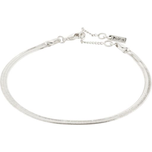 Pilgrim Joanna Flat Snake Chain Armbånd, Sølv, 16 cm