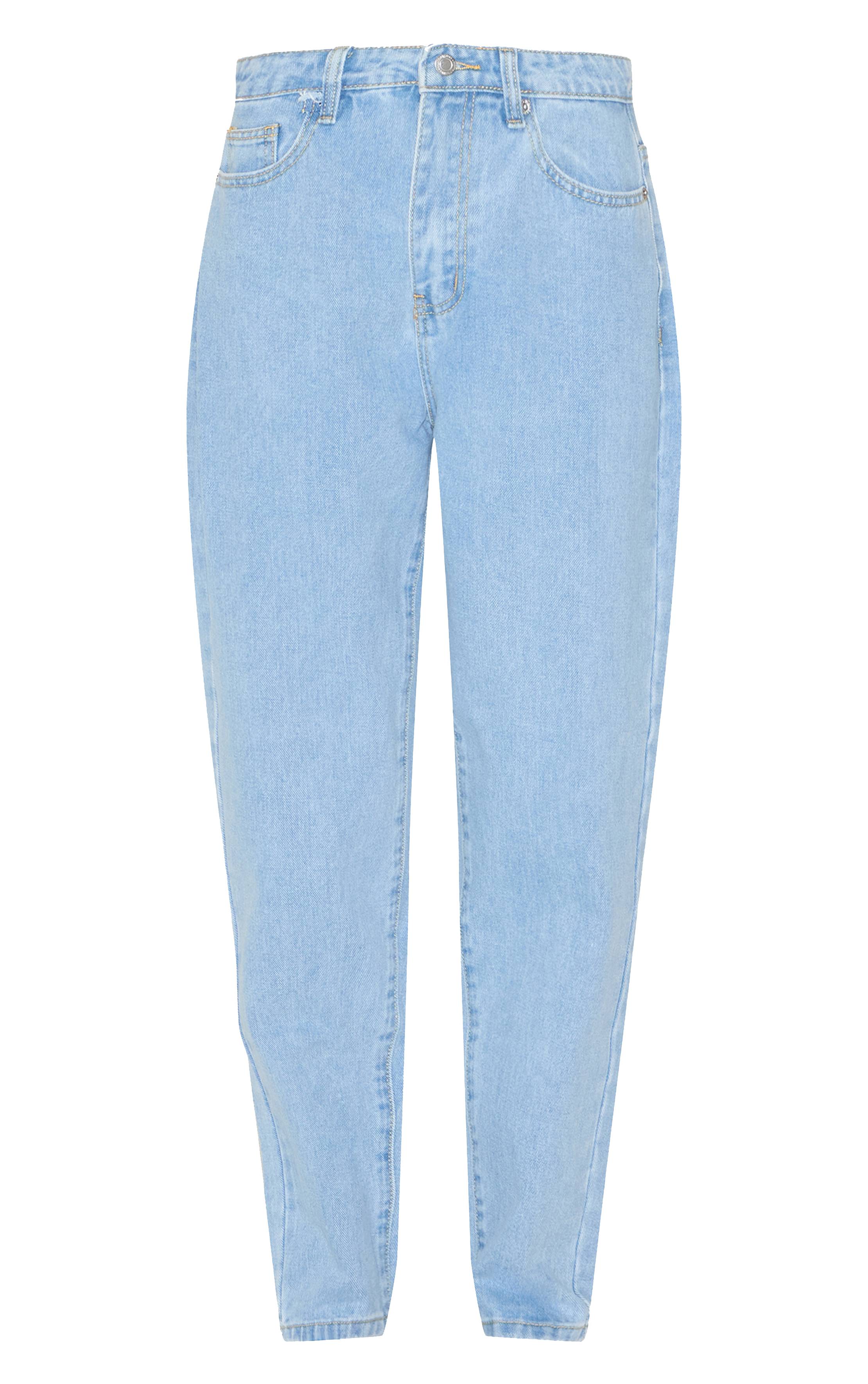 Light Blue Wash Prettylittlething Jean Mom Taille Haute