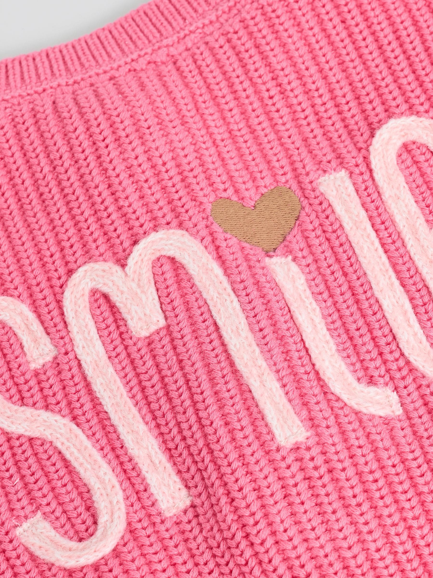 Roze met smiley - Geborduurd vest (0 mnd - 2 jr)