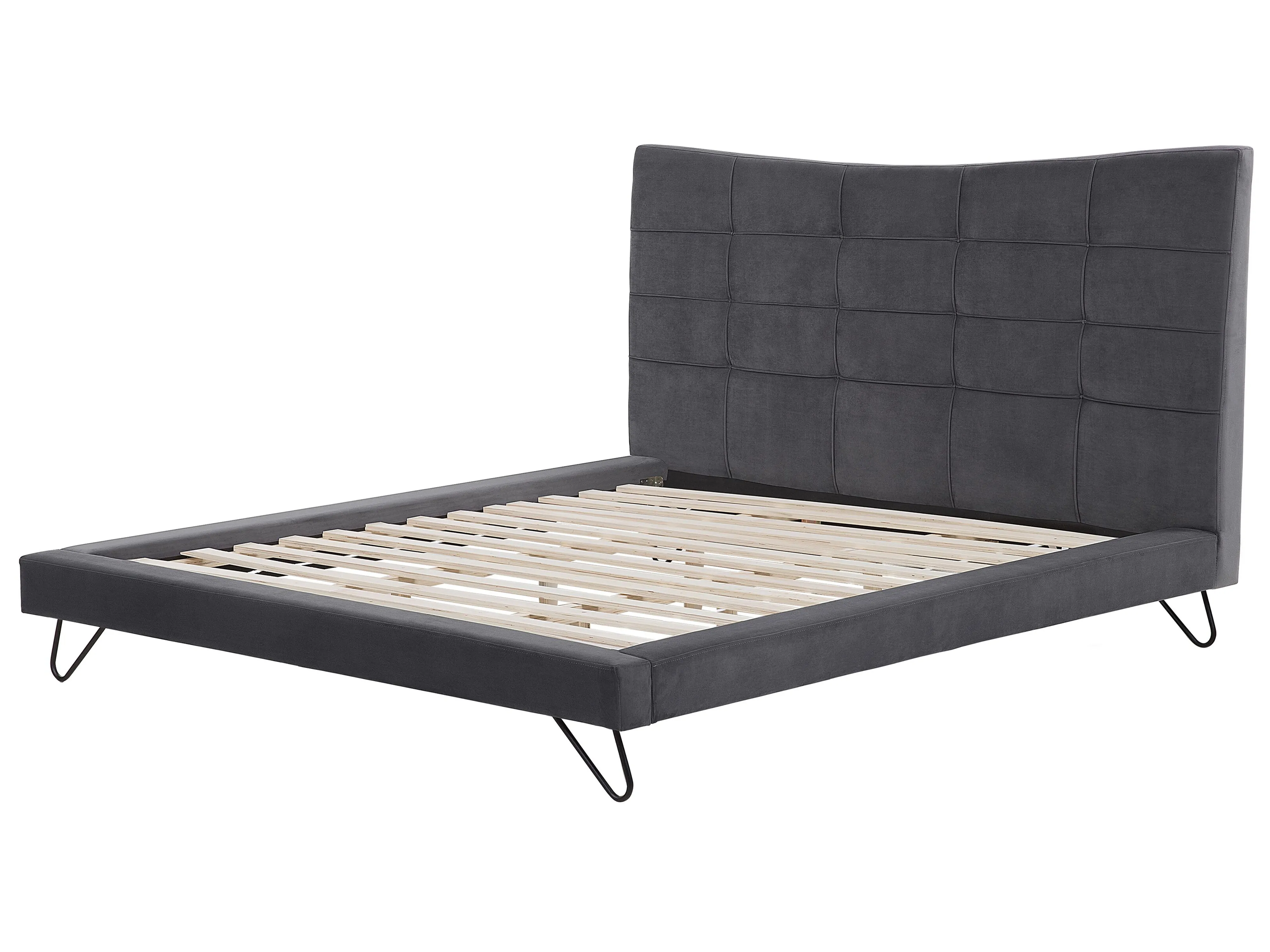 Bed Fluweel LANNION 180 x 200 cm Donkergrijs