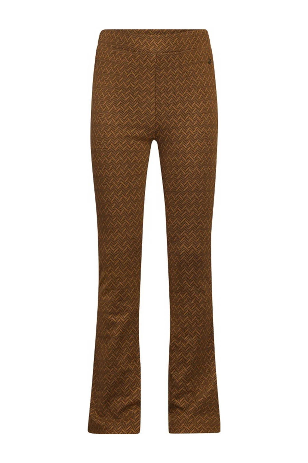 Retour Jeans flared broek Caro met all over print bruin