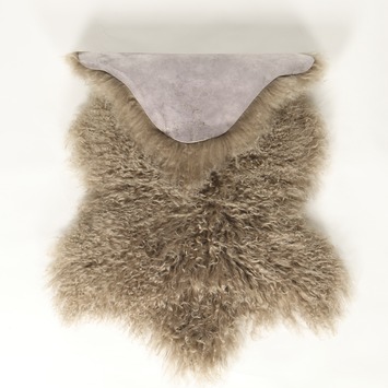 Schapenvacht Vloerkleed Taupe Gekruld 80 mm 100x70 cm