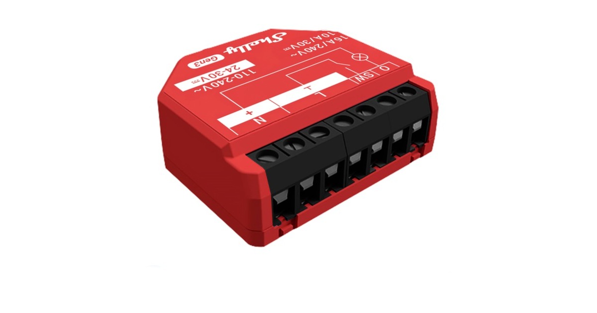 Shelly1PM Gen3 relais  (Rood, Wifi, Bluetooth)