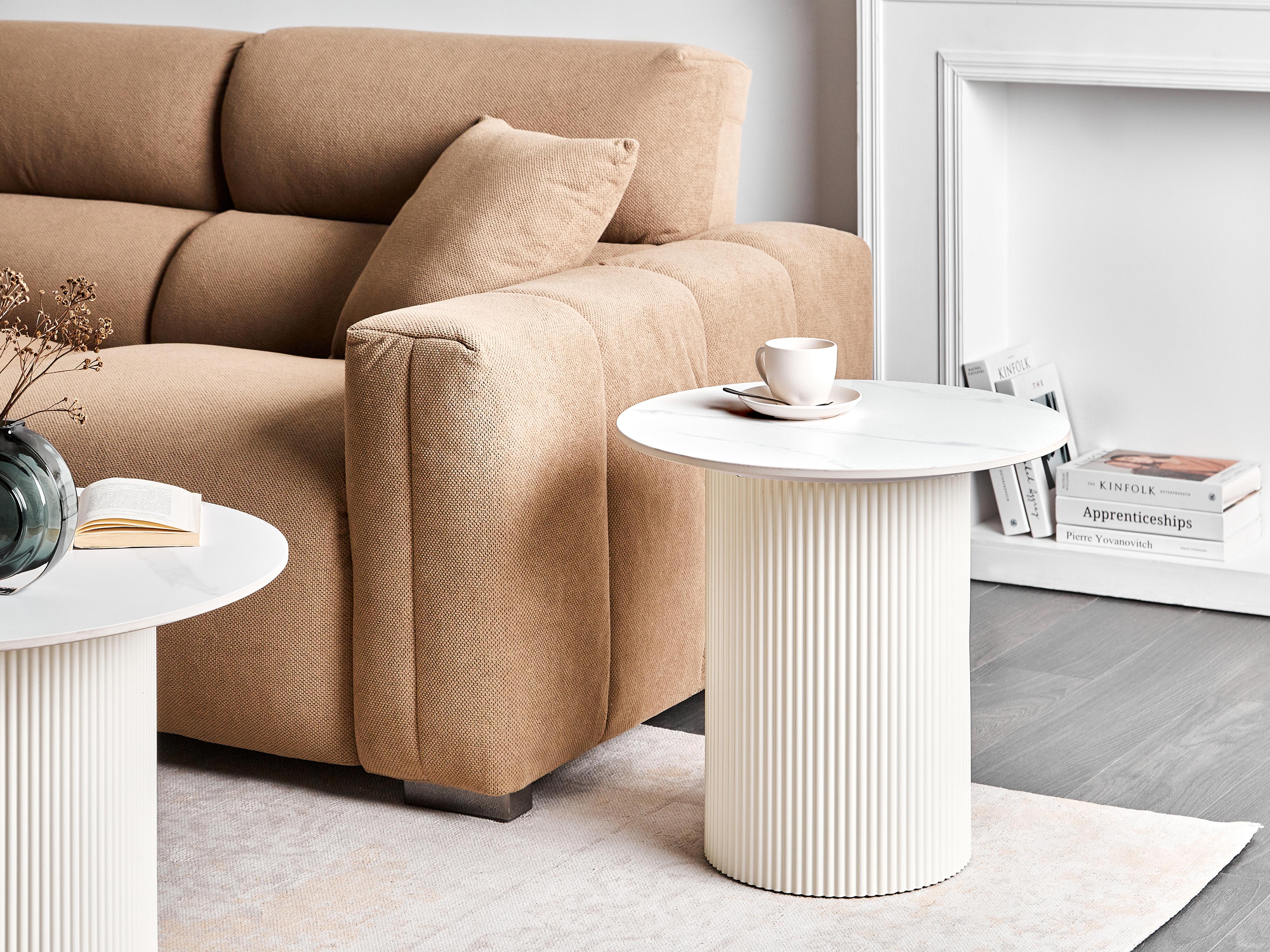 Bijzettafel LEONA Keramiek Lichtbeige
