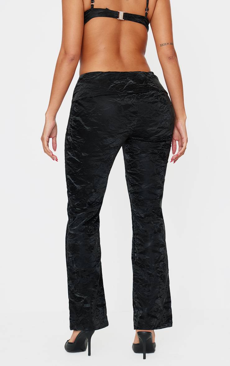 Noir Pantalon Shape En Synthétiquecuir Délavé Avec Détails De Panneaux