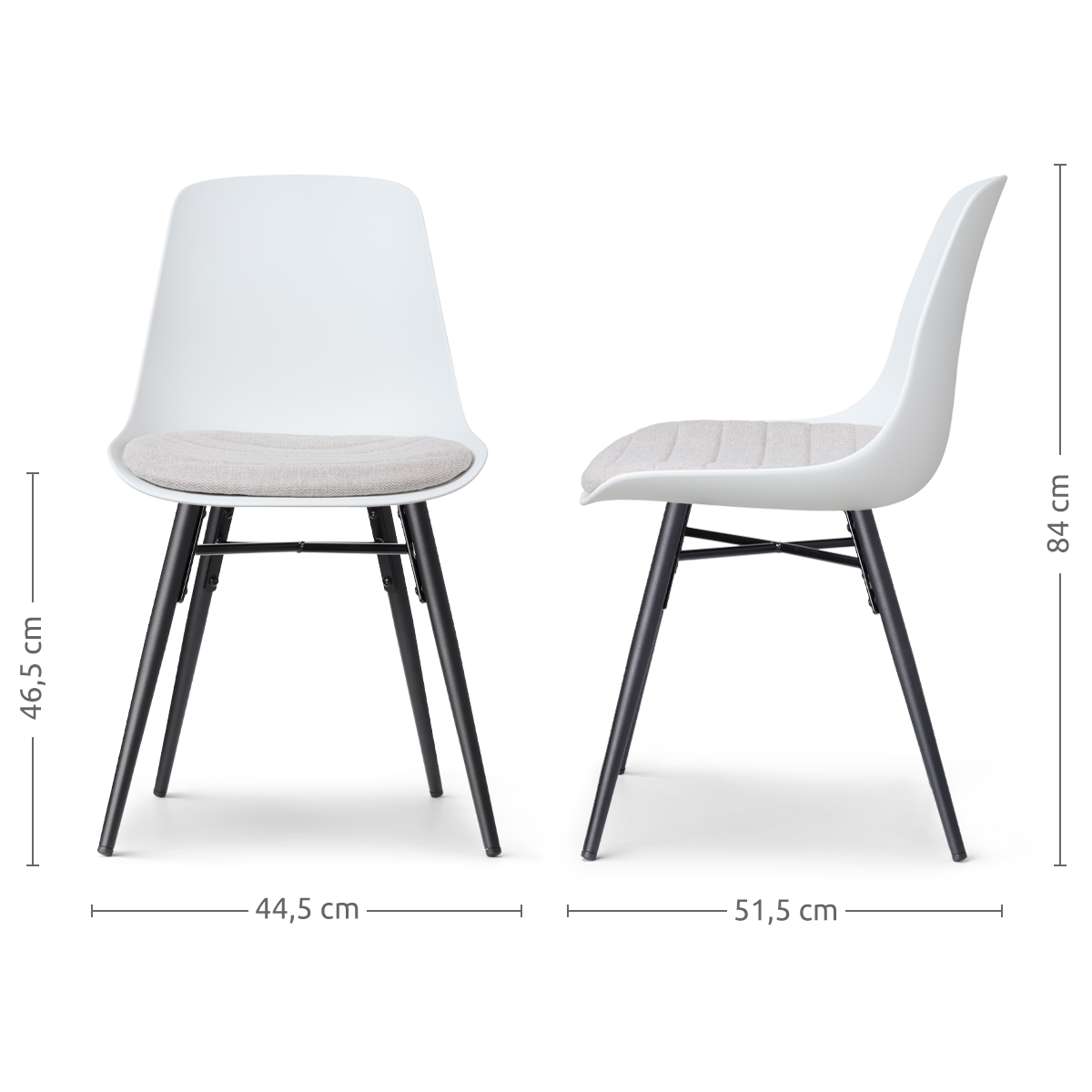 Nena-Liv witte zitting en beige kussen