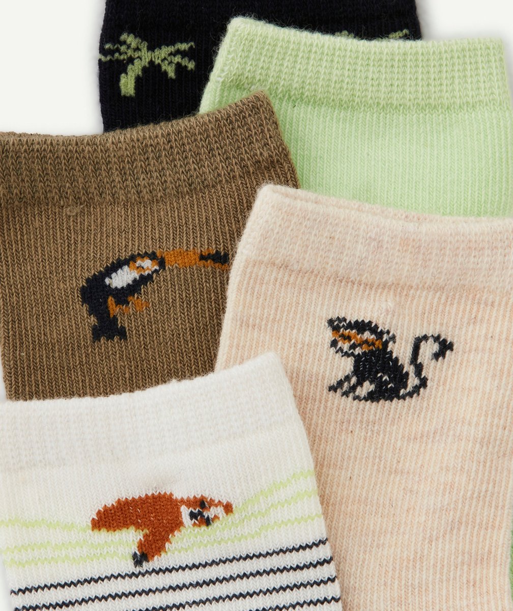 LOT DE 5 PAIRES DE CHAUSSETTES BÉBÉ GARÇON AVEC IMPRIMÉS