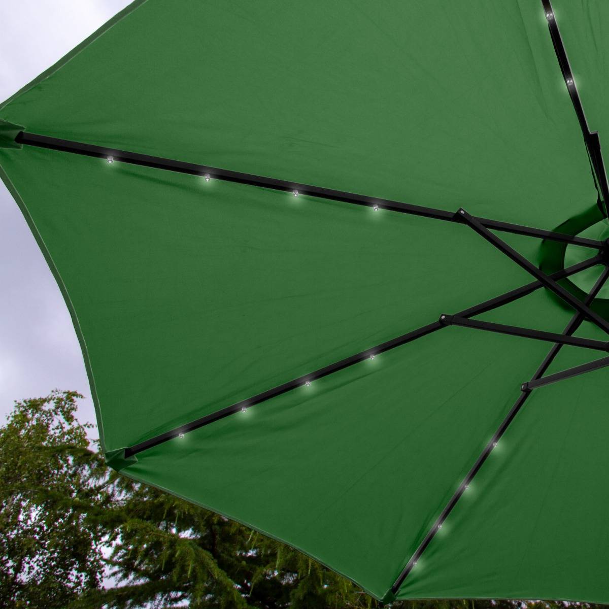 Monstershop 270 cm LED parasol met kantelfunctie - Green