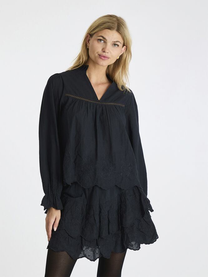 Neo Noir Heline Emb Blouse Navy