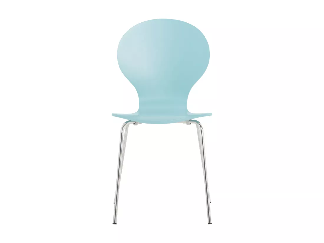 Lot de 8 Chaise de conférence - Bois - Bleu clair - DIEGO
