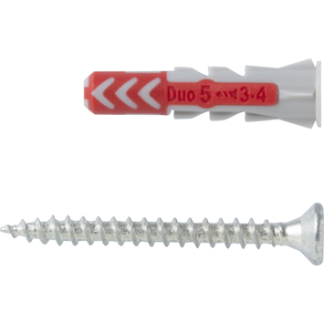 Fischer Universeelplug DuoPower 5x25mm met schroef 18 stuks