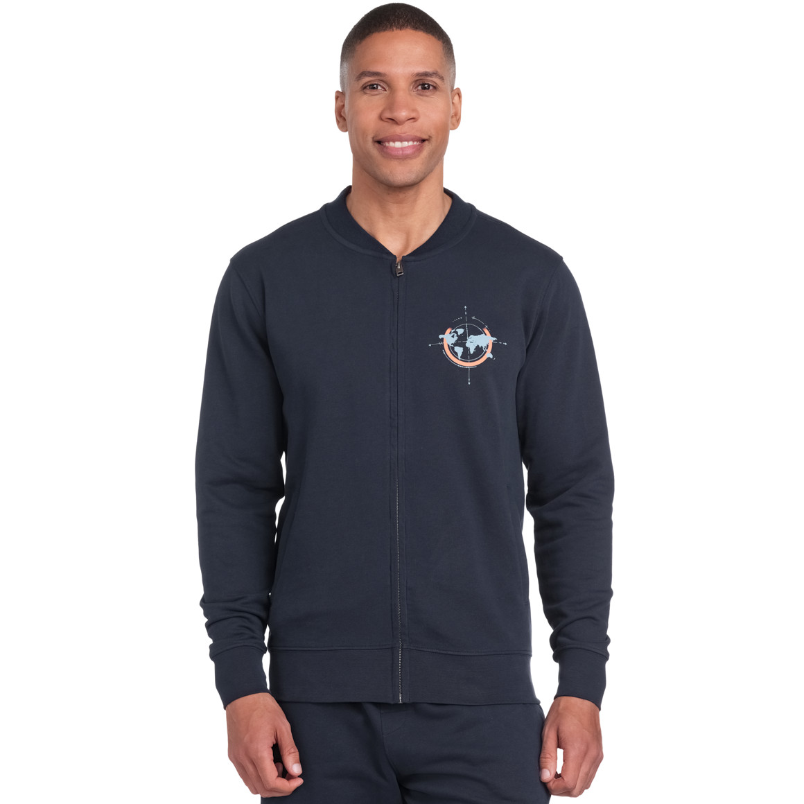 VanVaan Herren Sweatjacke mit Print dunkelblau